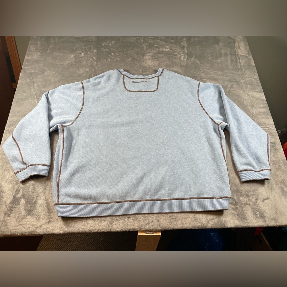 Tommy Bahama Mens Size XXL Reversible Brown Blue V Neck Sweater